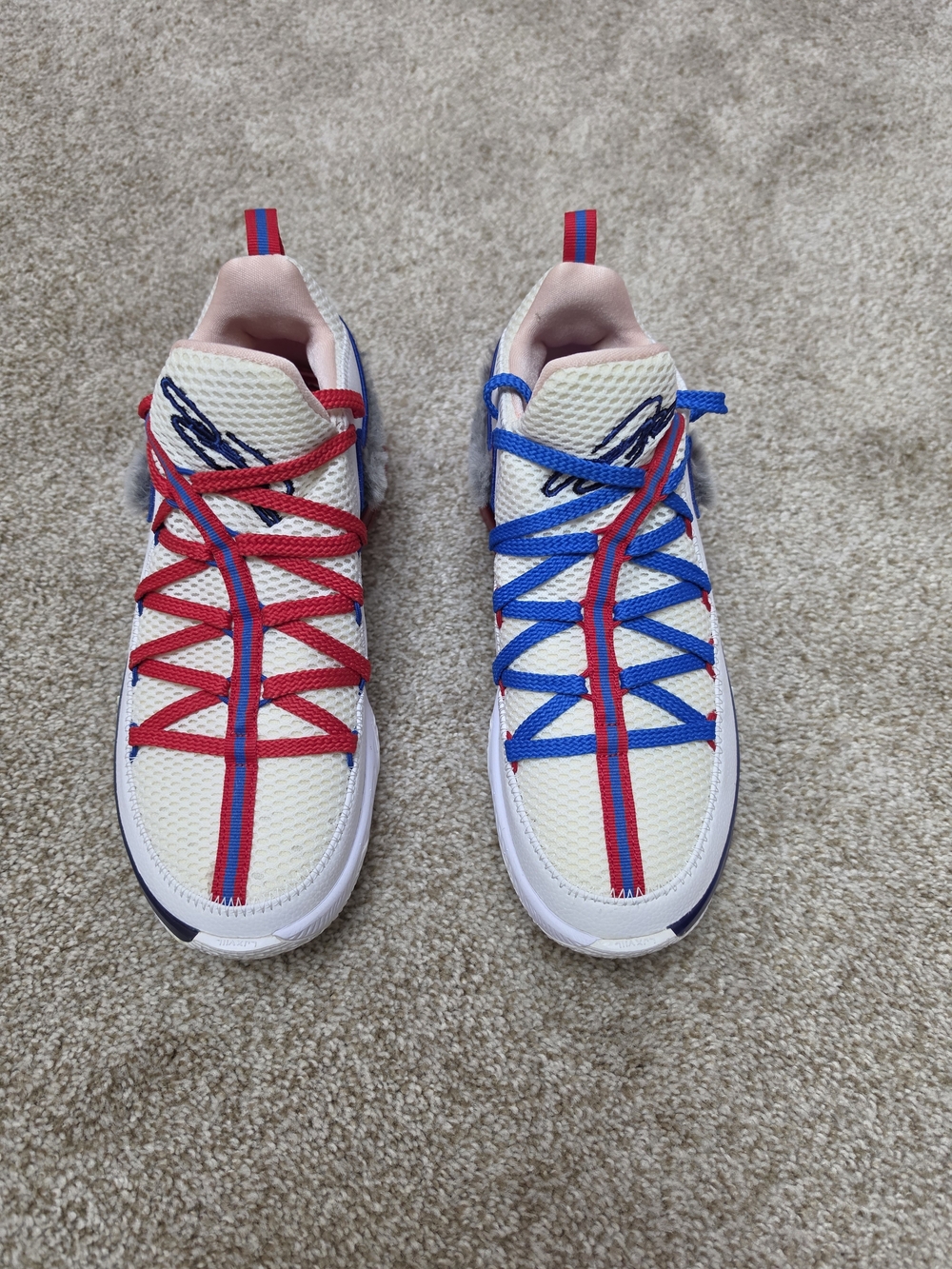 Nike LeBron 17 Low Tune Squad, w White Sneakers with Red & Blue Accents